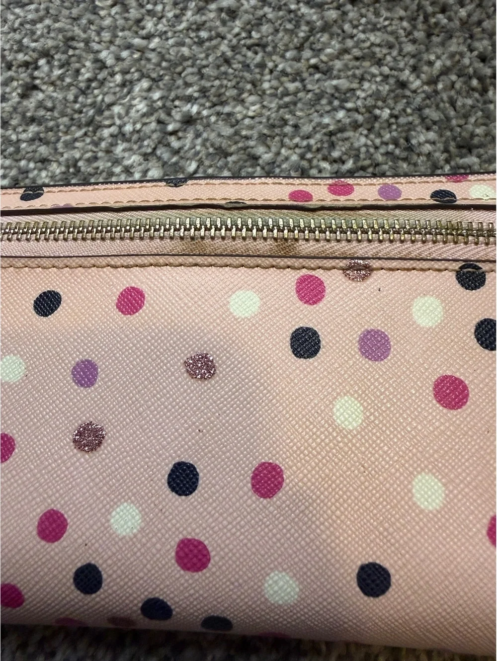 Kate Spade New York Pink Polka Dot Leather Wallet